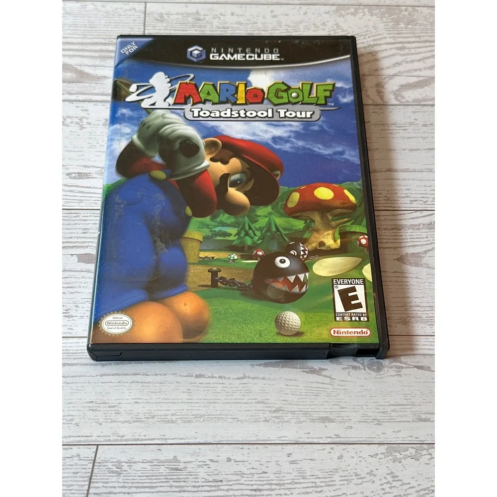 Nintendo Mario Golf Toadstool Tour GameCube Disc Case Kids Black Y2K Kidcore